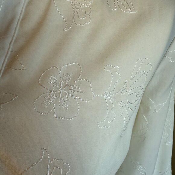 Penmans off white blouse 3/4 sleeves embroidered embellishment button up Size S - Picture 4 of 12